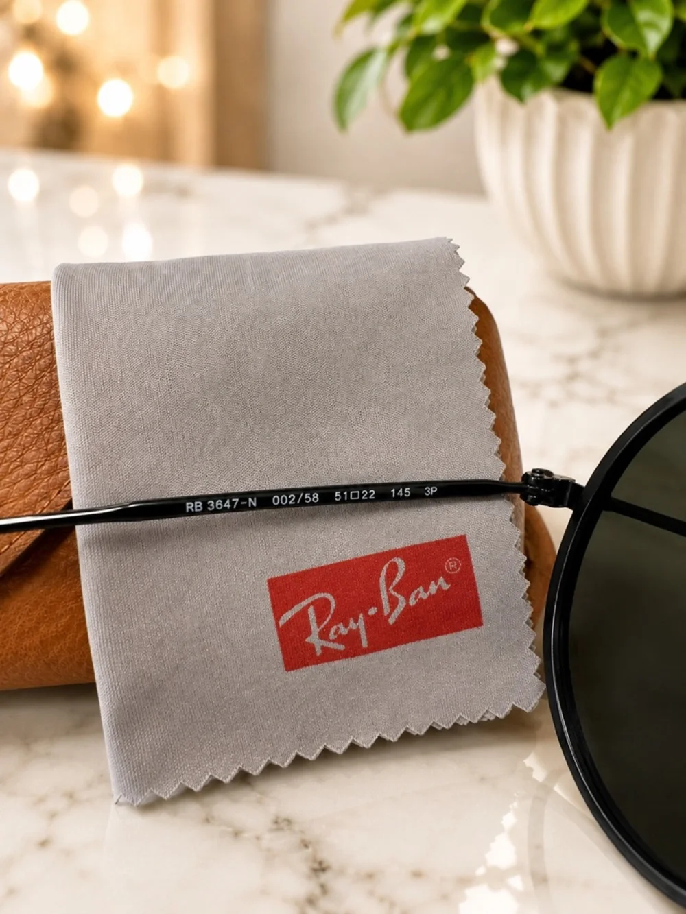 Ray-Ban RB3647N Round Double Bridge Polarized Sunglasses